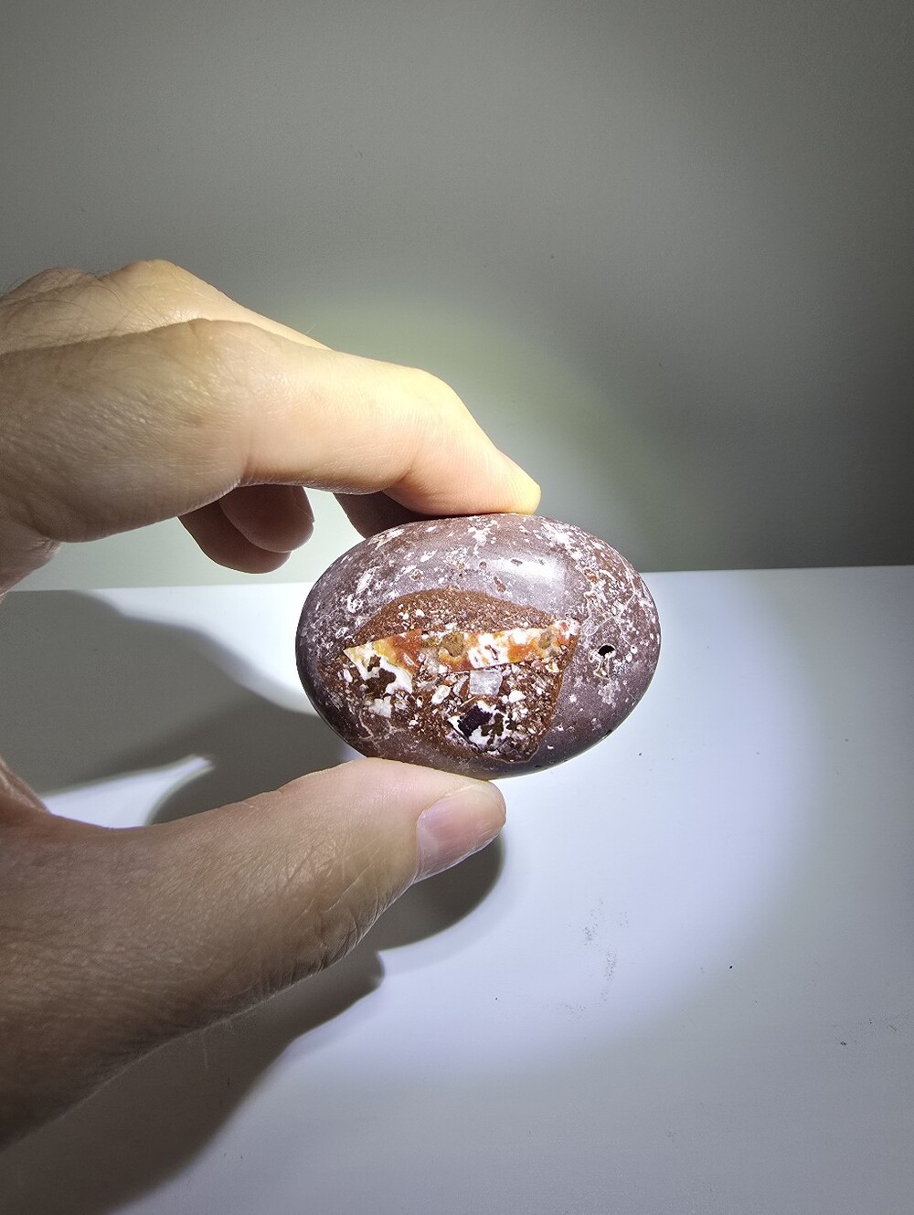 Copper in Dolomite Crystal Palmstone #B